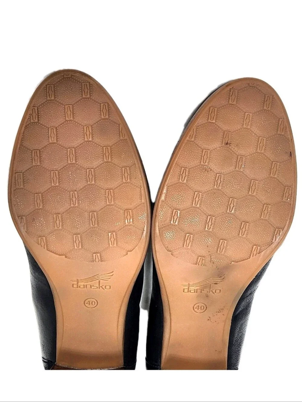 DANSKO Preston Burnished Nubuck Loafer Heels Sz 10/40 Black Leather 3710360636